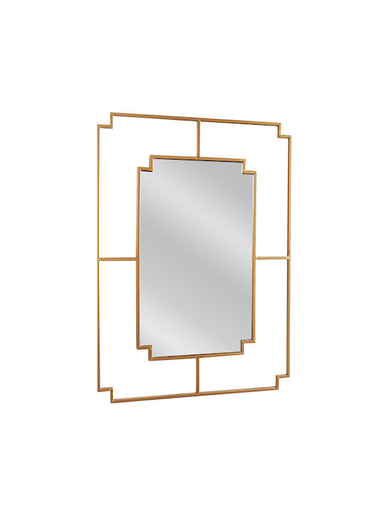 ArteLibre Bert Wall Mirror with Gold Metallic Frame 65x90cm 1pcs