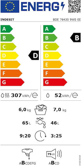 Indesit Mașină de spălat cu uscător 7kg/6kg Cu aburi 1400 Rotiri cu Wi-Fi