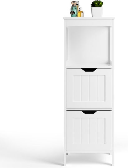 Bakaji Floor Bathroom Shelf Wooden with 3 Shelves 30x30x89cm Bakaji Floor Bathroom Shelf Wooden with 3 Shelves 30x30x89cm