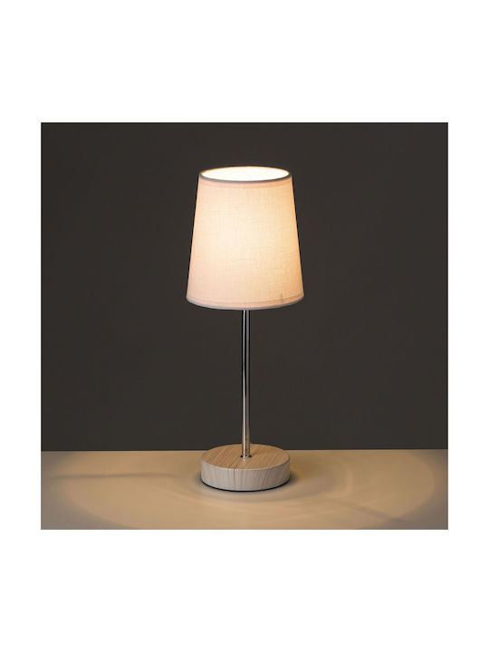Unimasa Metal Lampă de masă pentru Soclu E14 cu Abajur Alb și Bază