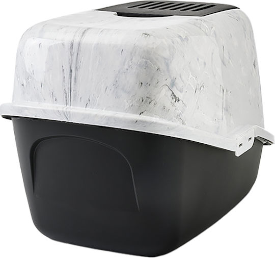 Savic Nestor Marble Cat Toilet Closed Black L56 x W39 x H38.5cm