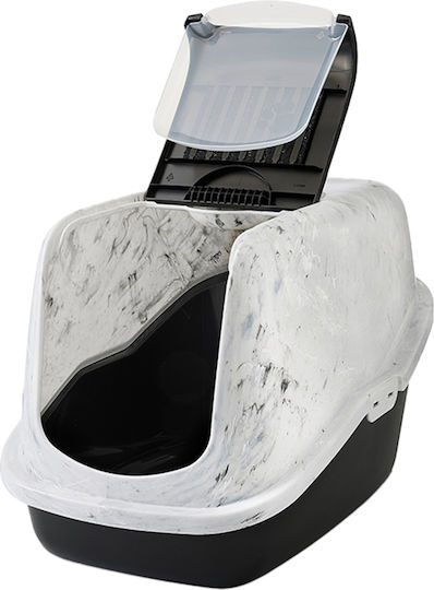 Savic Nestor Marble Cat Toilet Closed Black L56 x W39 x H38.5cm
