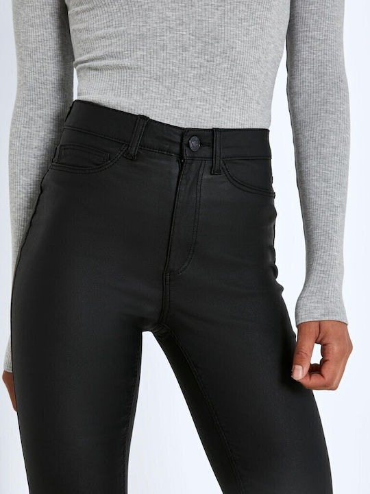 Dama Tesatura Pantaloni cu Croială Super Slim Negru