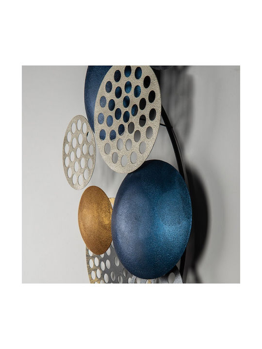 Homeplus Wanddekoration Geometrisches Element Bunt aus Metall 90x8x42cm