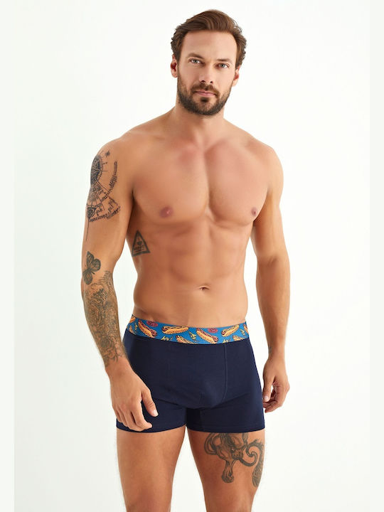 Hot Dog Ανδρικά Μποξεράκια Navy Blue/Black 3Pack