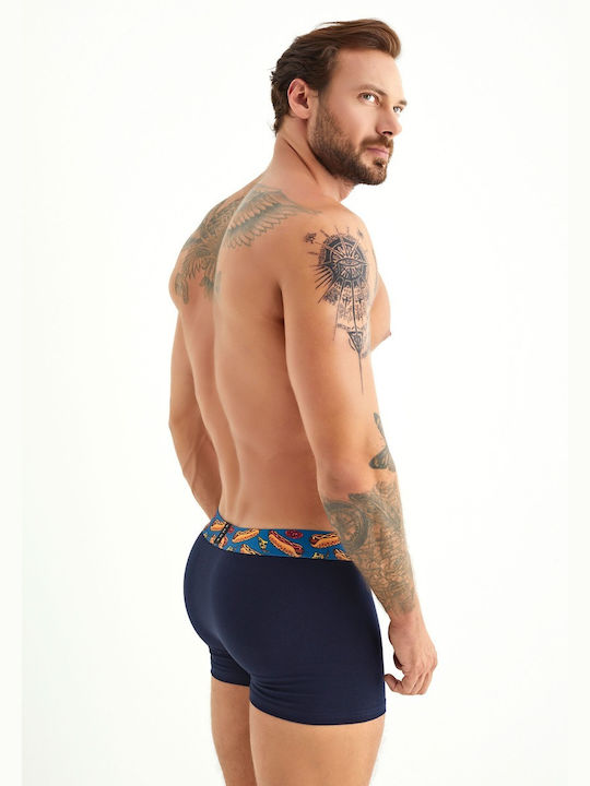 Hot Dog Ανδρικά Μποξεράκια Navy Blue/Black 3Pack