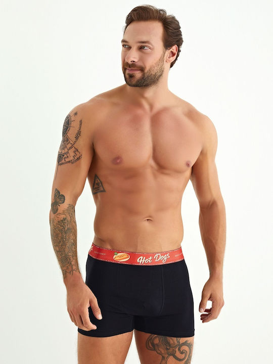 Hot Dog Ανδρικά Μποξεράκια Navy Blue/Black 3Pack