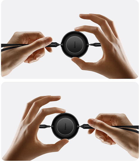 Baseus Bright Mirror 2 Retractable USB to Type-C / Lightning / micro USB Cable Μωβ 1.1m (CAMJ010205)