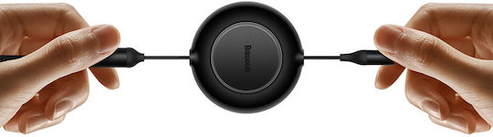 Baseus Bright Mirror 2 Retractable USB to micro USB / Type-C / Lightning Cable Μαύρο 1.1m (CAMJ010201)