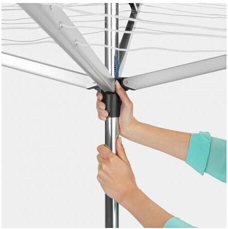Brabantia Essential Rotary Dryer Folding Floor Clothes Drying Rack for Garden Metallic with Hanging Length 40m