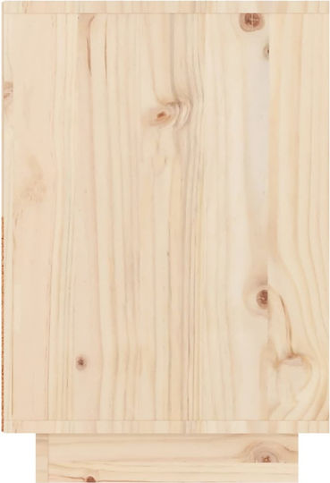 Noptiere din Lemn Masiv Bej 2buc 60x34x51cm