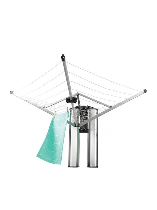 Brabantia WallFix Dryer Metallic Folding Wall Mounted Clothes Drying Rack with Hanging Length 24m