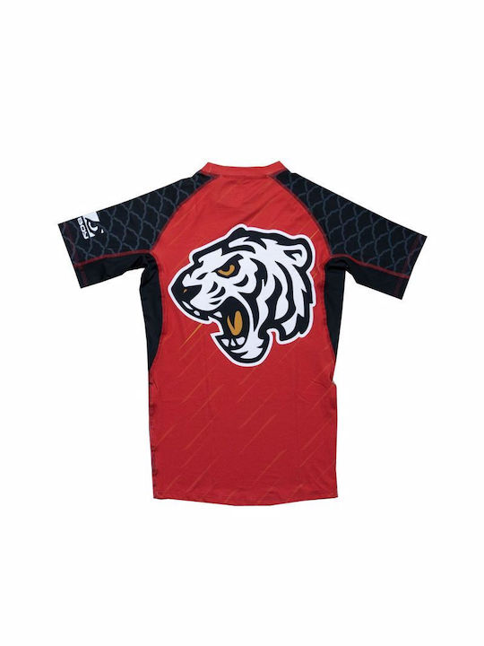 Bad Boy Tiger BBRS164 Herren Kurzärmlig T-Shirt BBRS164 für Jiu-Jitsu Rot