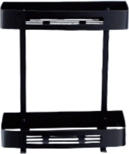 Domistyle 270116B Επιτοίχια Ραφιέρα Μπάνιου Inox με 2 Ράφια 30x11.8x34.5cm Μαύρη Domistyle 270116B Επιτοίχια Ραφιέρα Μπάνιου Inox με 2 Ράφια 30x11.8x34.5cm Μαύρη