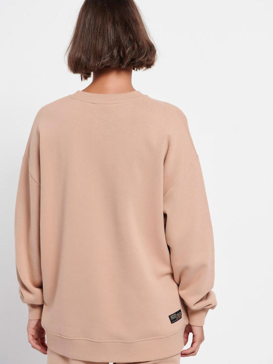 Long Women's Sweatshirt Beige
