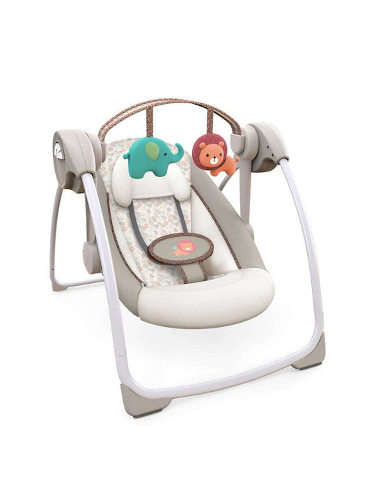 Bright Starts Electric Relax pentru Bebeluși Leagăn Portable Swing in cu Muzică și Vibrații Bej pentru Copil până la 9kg
