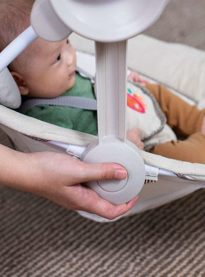 Bright Starts Electric Baby Relax Swing Portable Swing in with Music and Vibration Beige for Child up to 9kg