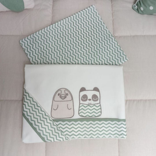 Baby Star Подредба с Ластик Tiny Friends Зелен 70x140см