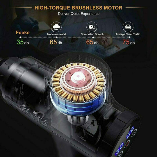 MDHL Massage Gun Πιστόλι Μασάζ για τα Πόδια, το Σώμα & τα Χέρια με Δόνηση Μαύρο
