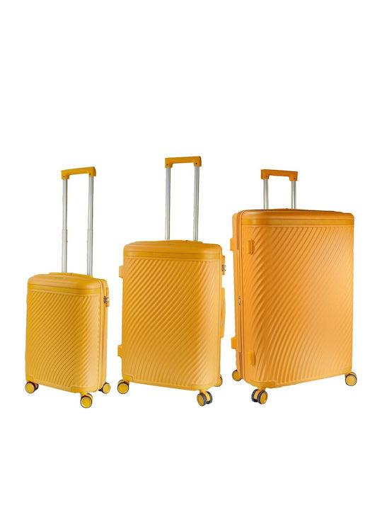 Forecast Hart Gelbe Koffer Maximalhöhe 75cm mit 4 Räder Koffer-Set 3 Stück