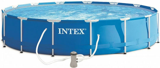 Intex Round Swimming Pool 4485lt with Metallic Frame 305x76cm Light Blue
