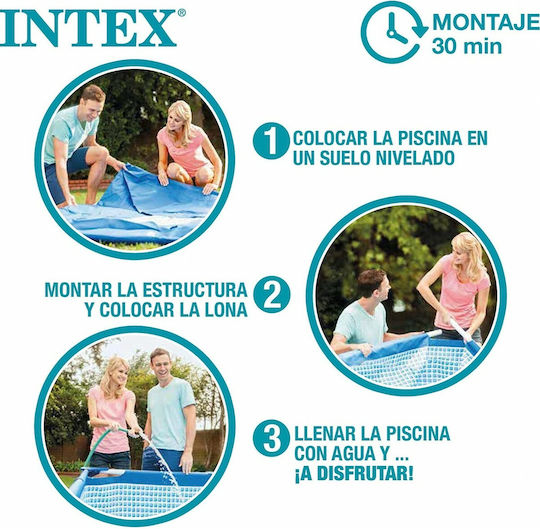 Intex Round Swimming Pool 4485lt with Metallic Frame 305x76cm Light Blue