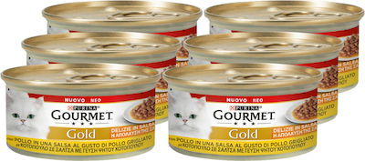 Purina Gourmet Gold Delight Wet Food for Adult Cat in Can with Chicken 85gr