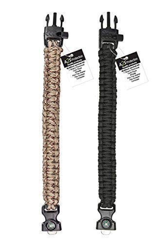 A2S Armbänder Überleben mit Pfeife und Feuerstarter