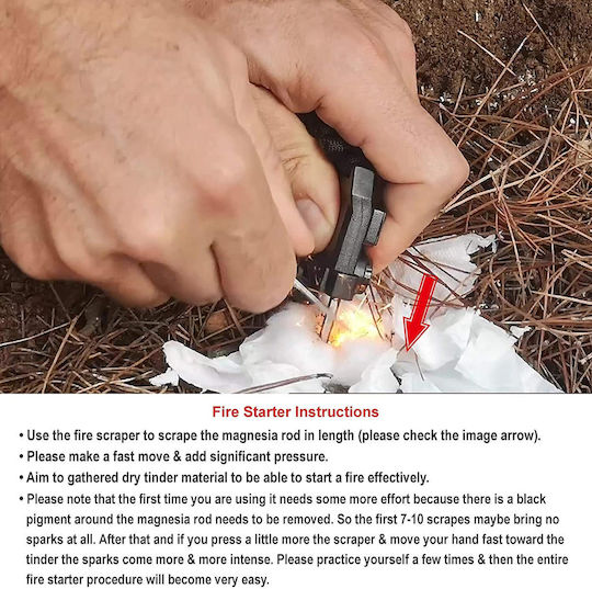 A2S Survival Bracelet With Whistle And Green Sparkler