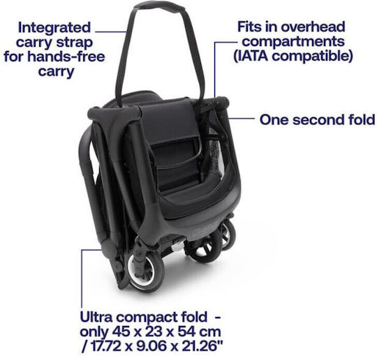 Bugaboo Καρότσι Μωρού Butterfly Complete Black Midnight