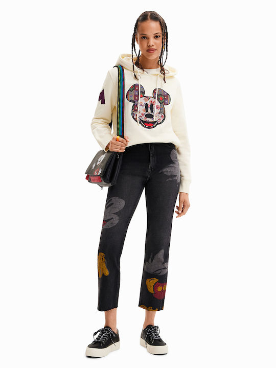 Mickey Mouse Women's Jean Trousers in Straight Line Black