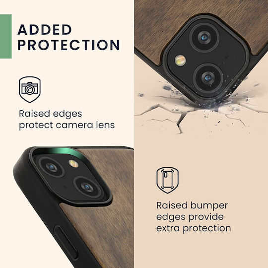 KWmobile Navigational Compass Back Cover Ξύλινο Dark Brown (iPhone 14 Plus)