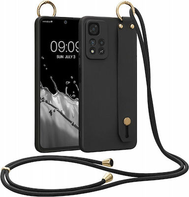 KWmobile Hand Strap Silicone Back Cover with Strap Black (Redmi Note 11 Pro+ 5G)