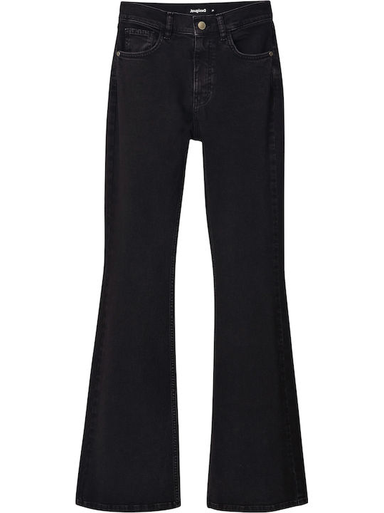 Mia Γυναικείο Jean Παντελόνι Καμπάνα σε Bootcut Εφαρμογή Μαύρο