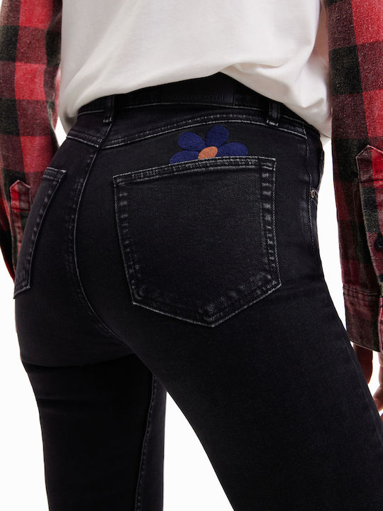Mia Γυναικείο Jean Παντελόνι Καμπάνα σε Bootcut Εφαρμογή Μαύρο
