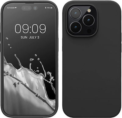 KWmobile Umschlag Rückseite Silikon Schwarz (iPhone 14 Pro) 59073.01