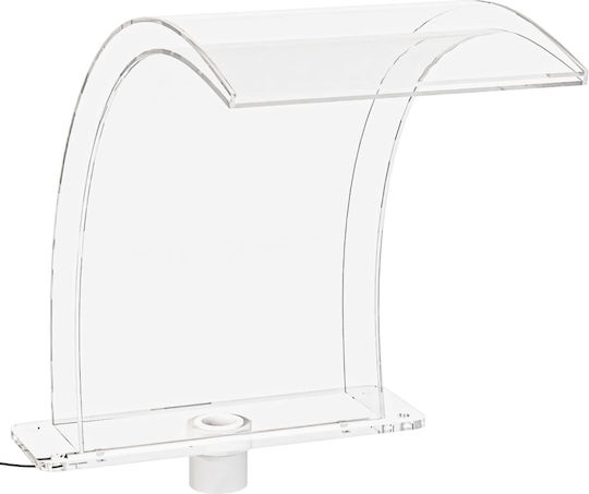 vidaXL Pool Waterfall with LED Lighting 30x56.5x50cm Silver