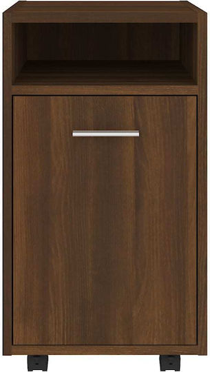 Дървен Офисен Шкаф с Колелца Кестен 33x38x60см