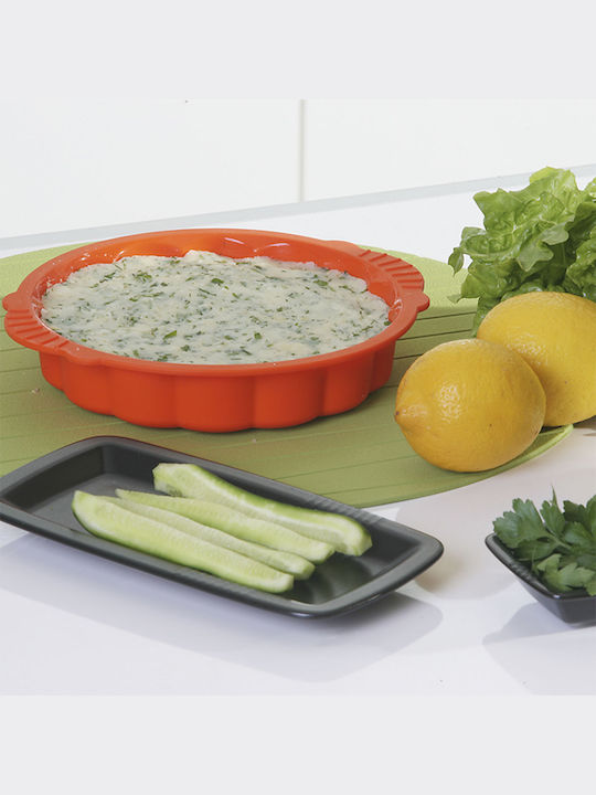 SoftBowl No Coating Silicone Tart Baking Pan Begonia 19.5x19.5x4.2cm
