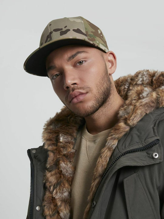 6089MC Men's Snapback Cap Beige Camo