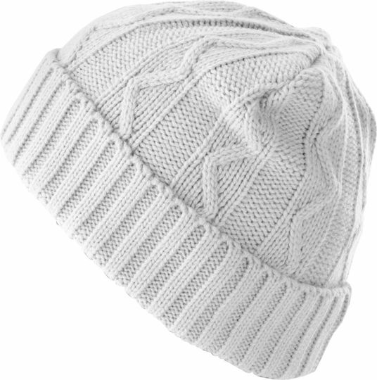 10476 Knitted Beanie Cap White