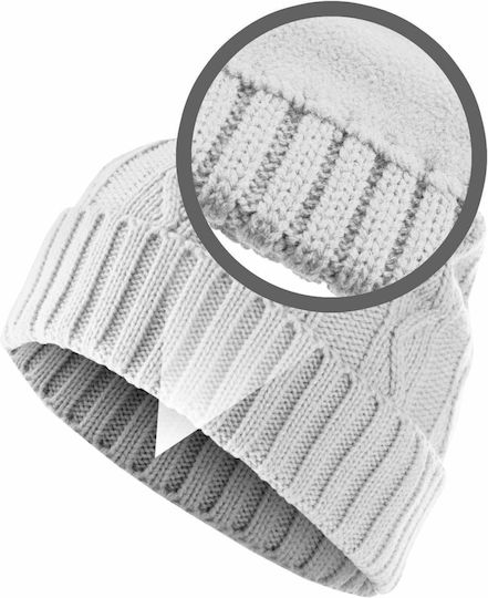 10476 Knitted Beanie Cap White