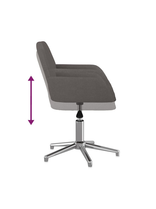 Swivel Visitor Chair with Arms Γκρι 53.5x57x70cm 2pcs
