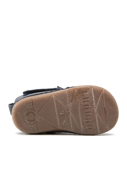Ghete Copii din Piele cu Velcro Albastru marin