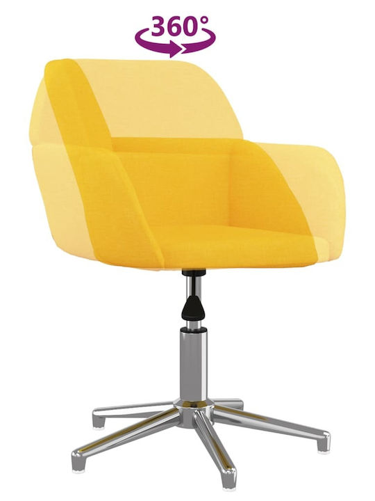 Scaun Pentru Vizitatori Cu Rotire Cu Brațe Și Roți În Culoare Galbenă 53.5x57x70cm 2 Bucăți
