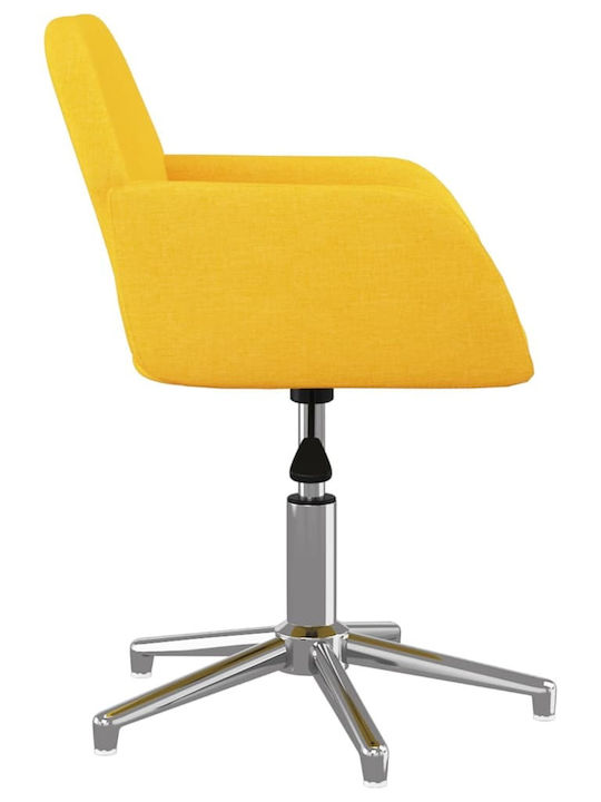 Scaun Pentru Vizitatori Cu Rotire Cu Brațe Și Roți În Culoare Galbenă 53.5x57x70cm 2 Bucăți