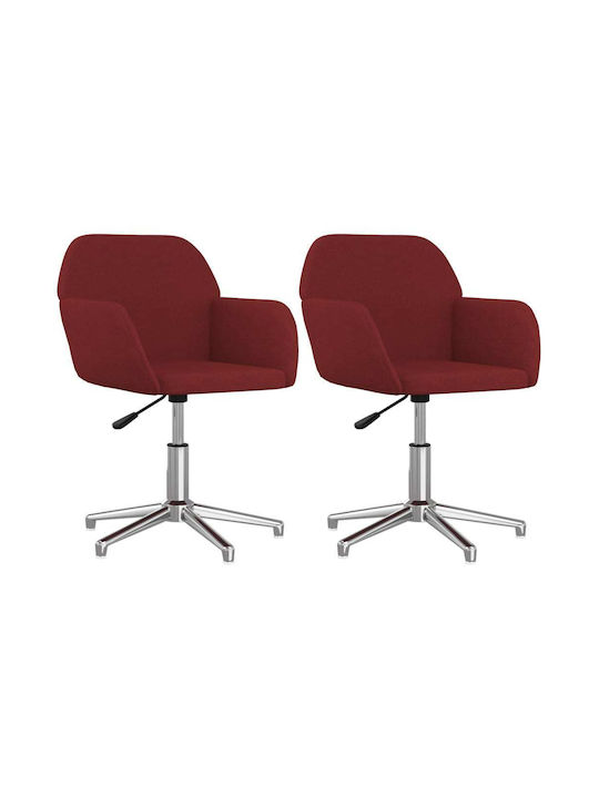 Stuhl mit Armlehnen & Rollen Bordeaux 53.5x57x70cm 2Stück