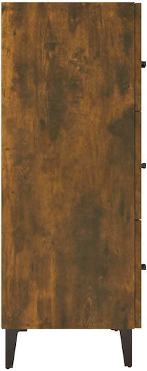 Wooden Chest of Drawers with 3 Drawers Smoked Oak 69.5x34x90cm