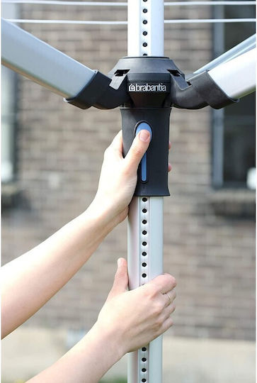 Brabantia Lift-O-Matic Folding Floor Clothes Drying Rack for Garden Metallic with Hanging Length 50m