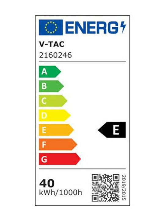V-TAC Pătrat Încastrat Panou LED Putere 40W cu Alb Natural Lumini 59.5x59.5cm.
